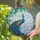 Majestic Peacock Iridescent Eye Patterns Floral Ethereal Sky Home Decor Gift for Peacock Lover Stained Glass Suncatcher - 2