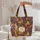 Art Deco Women Conversing Wide Hats Fall Leaves Berries Everyday Carry Gift Quilted Tote Bag - 5