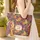 Art Deco Women Conversing Wide Hats Fall Leaves Berries Everyday Carry Gift Quilted Tote Bag - 4