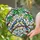 Blue Tits Branch Leaves Mosaic - Wildlife Lover Home Decor Gift Stained Glass Suncatcher - 2
