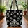 Personalized Ornate Skull Crossbones Emblem - Everyday Carry Gift Quilted Tote Bag - 3