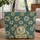 Botanical Sunflowers Butterfly Flower Circle Text Plaque Everyday Carry Gift Quilted Tote Bag - 1
