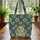 Botanical Sunflowers Butterfly Flower Circle Text Plaque Everyday Carry Gift Quilted Tote Bag - 3