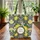Bright Yellow Lemon Blossom Mediterranean Tile Floral - Market Day Gift Quilted Tote Bag - 3