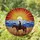 Lone Cowboy Horse Mountain Landscape Sunset - Western Home Decor Gift for Western Lover Stained Glass Suncatcher - 1