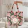 Lush Pink Peony Camellia Personalized Name Floral Wreath - Everyday Carry Gift Quilted Tote Bag - 5