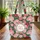 Lush Pink Peony Camellia Personalized Name Floral Wreath - Everyday Carry Gift Quilted Tote Bag - 3