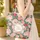Lush Pink Peony Camellia Personalized Name Floral Wreath - Everyday Carry Gift Quilted Tote Bag - 4