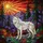 White Wolf Evergreen Forest Mountains Red Maple Leaves Sunset Home Decor Gift Stained Glass Suncatcher - 5