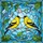 American Goldfinch Birds Pink Flower Green Leaves Botanical Mosaic - Wildlife Lover Gift Stained Glass Suncatcher - 5