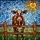 Brown Calf Heart Sun Picket Fence Farmhouse Decor Gift for Cow Lover Stained Glass Suncatcher - 5