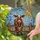 Brown Calf Heart Sun Picket Fence Farmhouse Decor Gift for Cow Lover Stained Glass Suncatcher - 2