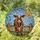 Brown Calf Heart Sun Picket Fence Farmhouse Decor Gift for Cow Lover Stained Glass Suncatcher - 1