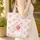 Personalized Name English Roses Floral Wreath - Everyday Carry Gift for a Loved One Quilted Tote Bag - 4