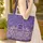 Five Butterfly Botanical Swirling Line Flower Wreath Name Everyday Carry Gift Quilted Tote Bag - 4