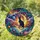 Black Cat Golden Moon Cosmic Nebula - Home Decor Gift for Cat Lover Stained Glass Suncatcher - 1