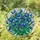 Deep Blue Tulips Emerald Green Leaves Mosaic Floral Arrangement Home Decor Gift Stained Glass Suncatcher - 1