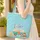 Vintage Retro Camper Van Beach Scene Everyday Carry Gift Quilted Tote Bag - 4