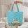Vintage Retro Camper Van Beach Scene Everyday Carry Gift Quilted Tote Bag - 5