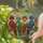 Spiky-Crested Tropical Birds Twisted Rope Branch Foliage - Home Decor Gift for Bird Lover Stained Glass Suncatcher - 2