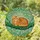 Fluffy Orange Tabby Cat Green Eyes Curled on Branch - Cat Lover Home Decor Gift Stained Glass Suncatcher - 1