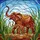 Mother Baby Elephant Tall Grass Scene - Wildlife Lover Home Decor Gift for Elephant Lover Stained Glass Suncatcher - 5