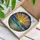 Radiant Sun Setting Ocean Waves Marsh Grass Sandy Beach Sky - Home Decor Gift Stained Glass Suncatcher - 3