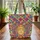 Radiating Sun Interlocking Spiral Swirls Undulating Waves Everyday Carry Gift Quilted Tote Bag - 3