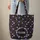 Purple Flowers Lilac Hearts Name Floral Wreath Black Background - Everyday Carry Gift Quilted Tote Bag - 6