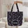 Purple Flowers Lilac Hearts Name Floral Wreath Black Background - Everyday Carry Gift Quilted Tote Bag - 5