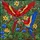 Scarlet Macaws on Intertwined Branches Tropical Jungle - Wildlife Lover Gift Stained Glass Suncatcher - 5