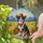 Tricolor Dog Cowboy Hat Hay Bales Mountain View - Rustic Farmhouse Home Decor Gift Stained Glass Suncatcher - 2