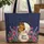 Monarch Butterfly Wildflowers Full Moon Starry Sky Personalized - Everyday Carry Gift Quilted Tote Bag - 1