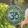 Ornate Om Aum Symbol Geometric Patterns Circular Border - Yoga Lifestyle Home Decor Gift Stained Glass Suncatcher - 2
