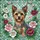 Yorkshire Terrier Jewel Tone Stained Glass Flowers - Home Decor Gift Stained Glass Suncatcher - 5