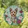 Yorkshire Terrier Jewel Tone Stained Glass Flowers - Home Decor Gift Stained Glass Suncatcher - 1