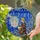 Kneeling Boy Drumming Baby Shell Cradle Crystalline Structures Moon Stars - Home Decor Gift Stained Glass Suncatcher - 2