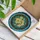 Pale Peach Yellow Roses Emerald Green Botanical Teal Blue Green Square Garden - Home Decor Gift Stained Glass Suncatcher - 3