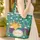 Mountain Sun Evergreen Clouds Floral Wreath - Personalized Everyday Carry Gift Quilted Tote Bag - 4