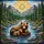Brown Bear Family River Mountain Forest - Wildlife Lover Gift Stained Glass Suncatcher - 5
