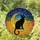 Black Cat Glowing Eyes Golden Moon Starry Sky - Home Decor Gift for Cat Lover Stained Glass Suncatcher - 1