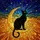 Black Cat Glowing Eyes Golden Moon Starry Sky - Home Decor Gift for Cat Lover Stained Glass Suncatcher - 5