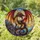 Ferocious Dragon Fiery Wings Castle Ocean Landscape - Home Decor Gift Stained Glass Suncatcher - 1