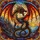 Ferocious Dragon Fiery Wings Castle Ocean Landscape - Home Decor Gift Stained Glass Suncatcher - 5