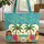 Tropical Beach Palm Trees Hibiscus Floral Wreath Name Travel Essentials for Beach Lover Quilted Tote Bag - 1