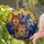 Three Wolves Mountain Peaks Sunset Geometric Night Sky - Wildlife Lover Gift Stained Glass Suncatcher - 2