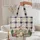 Camper Trailer Pine Trees Floral Plaid Leaves Berries Wooden Sign - Travel Essentials Quilted Tote Bag - 5