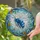 Blue Teal Bee Floral Sky Botanical - Home Decor Gift for Bee Lover Stained Glass Suncatcher - 2