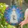 Levitating Grey Cat UFO Tractor Beam Floating Stars Roses - Home Decor Gift for Cat Lover Stained Glass Suncatcher - 2