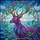 Stag Golden Antlers Dreamcatcher Ocean - Home Decor Gift Wildlife Lover Stained Glass Suncatcher - 5
